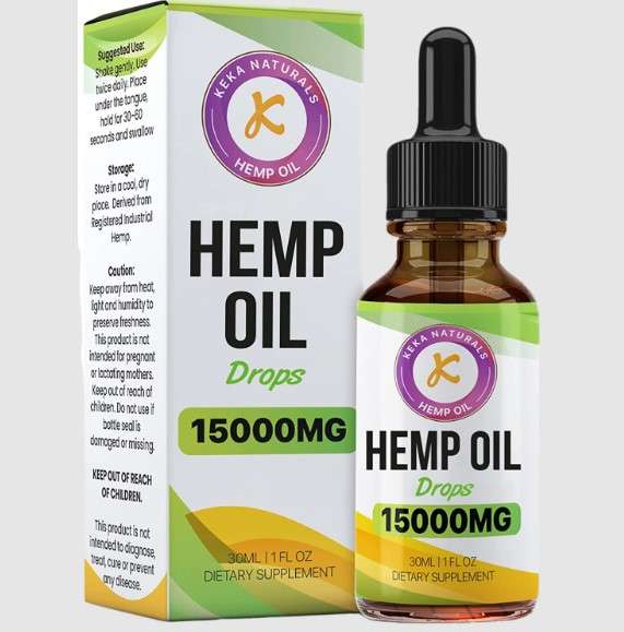 Hemp Oil Extract - 15,000mg Organic Hemp Extract Grown and Made in the Unite States States - 100%